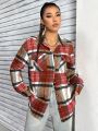 Plaid Print Drop Shoulder Shirt