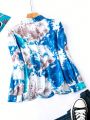 Tie-dye Plus Size Long Sleeve Shirt