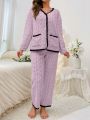 Women's Solid Color Plush Homewear Set