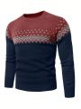 Manfinity Men's Color Block Geometric Pattern Raglan Sleeve Sweater