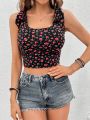 SHEIN VCAY Women's Holiday Floral Vest