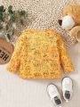 Baby Boys' Casual Lion & Letter Printed Long Sleeve T-Shirt For Autumn