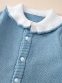 Baby Girl Peter Pan Collar Button Front Sweater Jumpsuit