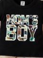 Baby Boy Camo Letter Graphic Tee & Flap Pocket Cargo Pants