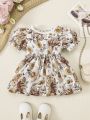 Baby Floral Print Puff Sleeve Dress