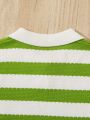 Boys' Casual Striped Contrast Color V-neck Sweater With College Style, Fall/winter