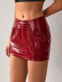 VIVANTE Faux Leather Micro Mini Skirt