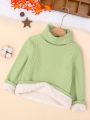 SHEIN Kids EVRYDAY Young Girl Turtleneck Thermal Lined Tee