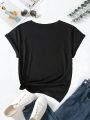 SHEIN LUNE Christmas Skeleton & Slogan Graphic Tee