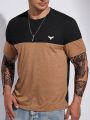 Extended Sizes Men's Plus Size Short Sleeve Colorblock T-Shirt