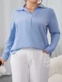 SHEIN Essnce Plus Size Solid Color Casual Shirt