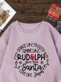 Christmas Print Thermal Lined Sweatshirt