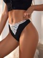 SHEIN Women'S Lace Patchwork Thong