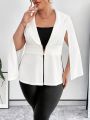 SHEIN Privé Plus Size Cloak Sleeve Suit