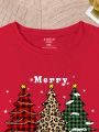 Plus Christmas Tree & Slogan Graphic Tee