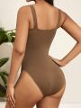 Women'S One Piece Swimsuit With Ribbed Design