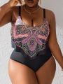 SHEIN Swim Vcay Plus Size Women'S Paisley Print One-Piece Swimsuit