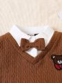 Baby Boys' Bear Embroidered Long Sleeve Top And Pants Set