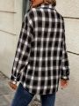 Loose Plaid Shirt With Dropped Shoulder