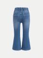 Young Girl Elastic Waist Flare Leg Jeans