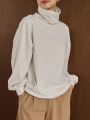 FRIFUL High-neck Drop Shoulder Sweatshirt