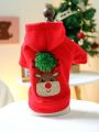 1pc Pet Clothes For Dogs & Cats Christmas Deer Red Sweatshirt Pet Coat & Jacket