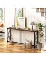 SUPERJARE 70 Inch Console Table with Outlet, Extra Long Sofa Table, Couch Table Behind Sofa, Foyer Tables