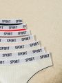 SHEIN 7pcs/Set Women'S Thong Strap Letter Print Panties