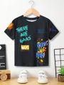 SHEIN Kids Cooltwn Fashionable Street Style T-Shirt For Toddler Boys