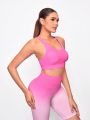 SHEIN VARSITIE Sports Yoga Basic Chest Cup  With TANK TOP