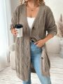 SHEIN Frenchy Plus Drop Shoulder Button Front Cardigan