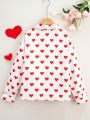 SHEIN Kids HYPEME Girls' Heart Print Shirt