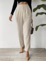 SHEIN Privé High Waist Slanted Pocket Suit Pants