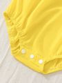 SHEIN 2-Pack Baby Girl Casual Elegant Romantic Daisy Print Mesh Including Hood Shirred Bodysuit