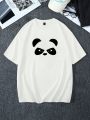 Men's Plus Size Cartoon Panda Short Sleeve Casual T-shirt