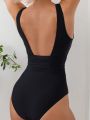 SHEIN Swim Chicsea Ladies' One-piece Swimsuit With Mesh Panels