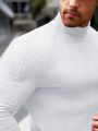 SHEIN Men's Knitted Casual Turtleneck T-shirt