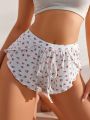 Knot Front Floral Printed Boxer Briefs
