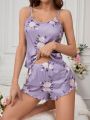 Floral Printed Cami Top And Shorts Pajama Set