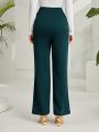 SHEIN Modely Women'S Button Decoration Bell-Bottomed Pants