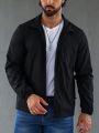 Men Zip Up Solid Jacket