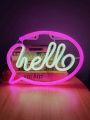 Led Neon Light Hello Message Box Wall Hanging Atmosphere Lamp For Festival Party Room Decoration