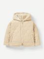 Cozy Cub Baby Girls' Casual Windproof Splicing Fleece Lined Hooded Jacket