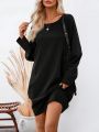 Women'S Loose Fit Drop Shoulder Dress