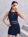 SHEIN Teen Girl Solid Color Vest Top And Wrap Skirt/Pants Holiday 2pcs/Set