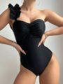 SHEIN Swim Chicsea One Shoulder Ruffle Design One-piece Swimsuit