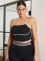 SHEIN BIZwear Women'S Plus Size Color Block Rolled Hem Casual Tank Top