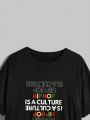 Crazy Goat Slogan Graphic Tee Drop Shoulder Tee