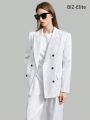 SHEIN BIZwear Peak Lapel Striped Suit Jacket And Pants Set