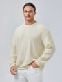 SHEIN Extended Sizes Men Plus Solid Drop Shoulder Sweatshirt